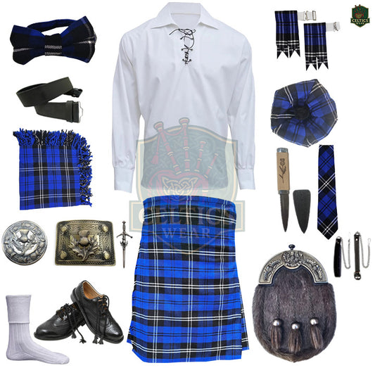 Ramsay Blue Tartan Complete Highland Dress Set – Full Traditional Scottish Kilt Outfit