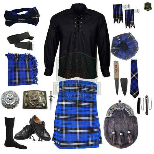 Ramsay Blue Tartan Complete Highland Dress Set – Full Traditional Scottish Kilt Outfit
