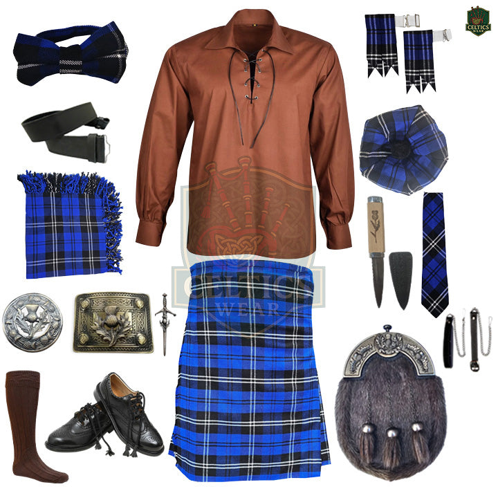 Ramsay Blue Tartan Complete Highland Dress Set – Full Traditional Scottish Kilt Outfit