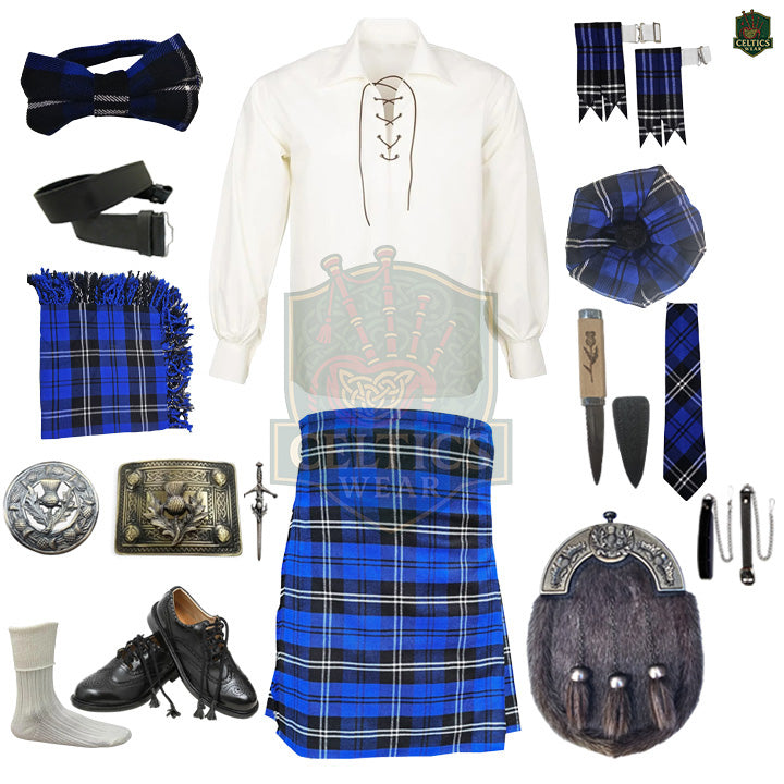 Ramsay Blue Tartan Complete Highland Dress Set – Full Traditional Scottish Kilt Outfit