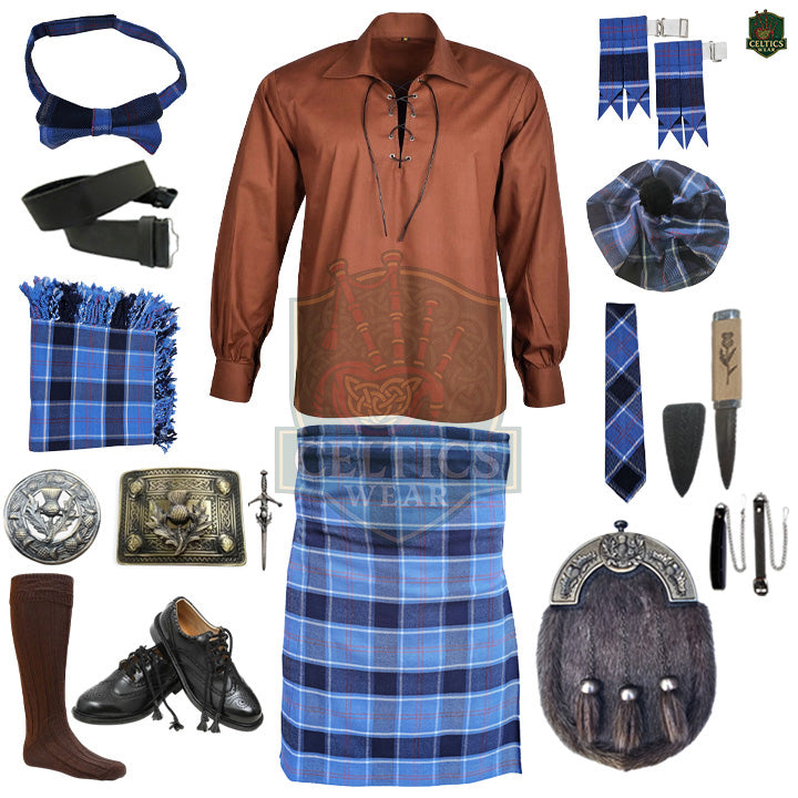 U.S. Navy Tartan Complete Highland Dress Set – Full Scottish Kilt Outfit with Accessories