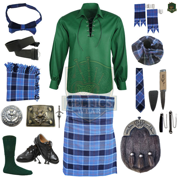 U.S. Navy Tartan Complete Highland Dress Set – Full Scottish Kilt Outfit with Accessories