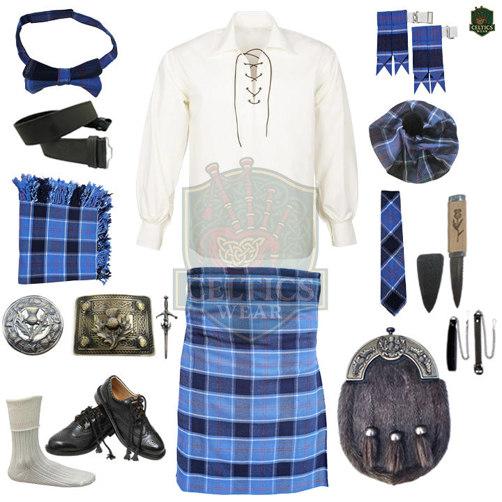 U.S. Navy Tartan Complete Highland Dress Set – Full Scottish Kilt Outfit with Accessories