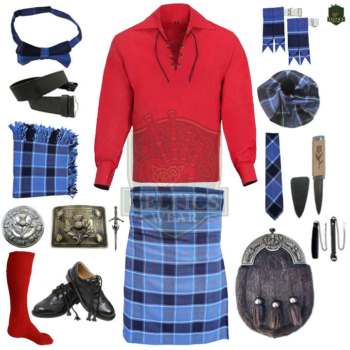 U.S. Navy Tartan Complete Highland Dress Set – Full Scottish Kilt Outfit with Accessories